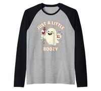 Just Little Boozy Disfraz de Fantasma de Halloween Camiseta Manga Raglan