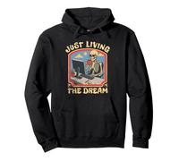 Just Living The Dream Skeleton Trabajando Vida remota en la Playa Sudadera con Capucha