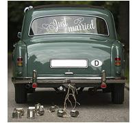 Just Married - Adhesivo decorativo para coche de boda (blanco, KX056 Just Married 2)