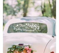 Just Married Adhesivo decorativo para coche de boda, pegatina