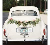 Just Married Adhesivo decorativo para coche de boda, pegatina decorativo para la pared, para bodas, casas, autoadhesivo, Vinilo Modificado Calcomanía Decoración para Coches SUV vehículos