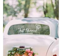 Just Married Adhesivo Decorativo para Coche de Boda, Pegatina para la Pared, para Bodas, Casas, Autoadhesivo, Vinilo Modificado Calcomanía Decoración para Coches SUV Vehículos, Estilo globo