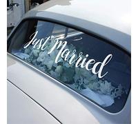 Just Married | Bridal Wedding Mr & Mrs | Calcomanía de vinilo extraíble para coche | Tipo 2