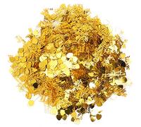 Just Married Confetti 100g | Heart & Phrase Wedding Scatter Sprinkles | Romantic Celebration Party Decoration/Table Scatter/DIY Crafts | Glossy PVC Sequins (Oro)