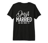 Just Married EST 2026 Honeymoon Wedding Couples Matching Camiseta Premium