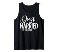 Just Married EST 2026 Honeymoon Wedding Couples Matching Camiseta sin Mangas