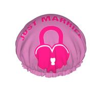 Just Married - Gorro de ducha de doble capa para mujeres y hombres, reutilizable, ligero y suave