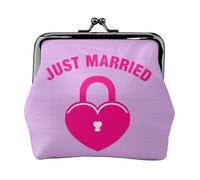 Just married - Monedero con estampado práctico para mujer (11,5 x 10,5 cm) exquisito, Negro -, Talla única