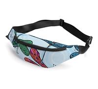 Just Married - Riñonera deportiva para adultos y niños para hombres y mujeres, Libélulas coloridas dibujadas a mano, Talla única, Riñoneras