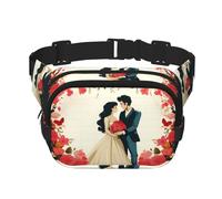 Just Married - Riñonera pequeña a la moda cruzada ligera para mujeres y hombres, correr, entrenamiento, senderismo, viajes