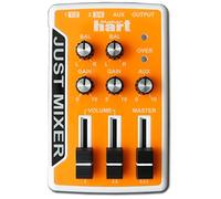 JUST MIXER - Mezclador Audio/DJ - Mezclador de audio de bolsillo portátil alimentado con batería/USB - 3 canales estéreo (3,5mm ) e interruptor On/Off (Naranja)