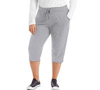 Just My Size - Pantalones Deportivos para Mujer, Pantalones Capri de Felpa sin perchar con Bolsillos, Acero Ligero, 4X US