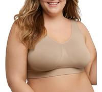 JUST MY SIZE Pure Comfort Light Support Pullover Wireless T-Shirt Bra with Moisture-Wicking Sujetadores, Opaco, Color Carne, XXX-Large (Pack de 2) para Mujer