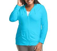 Just My Size Sudadera con Capucha y Cremallera Completa para Mujer, Azul procesado, 3X