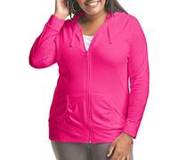 Just My Size, Sudadera con Capucha y Cremallera Completa para Mujer, Talla Grande, Amaranto, 2X