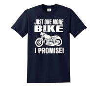 Just One More Bike I Promise | Funny Motorbike Lover | Camiseta para hombre, Camiseta azul marino con estampado blanco, M