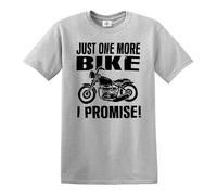 Just One More Bike I Promise | Funny Motorbike Lover | Camiseta para hombre, Camiseta deportiva gris con estampado negro, M