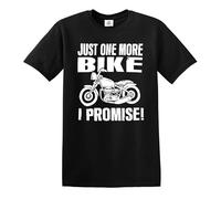 Just One More Bike I Promise | Funny Motorbike Lover | Camiseta para hombre, Camiseta negra con estampado blanco, M