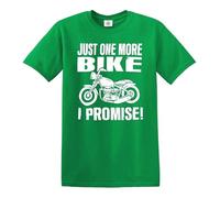 Just One More Bike I Promise | Funny Motorbike Lover | Camiseta para hombre, Camiseta verde irlandesa con estampado blanco, M