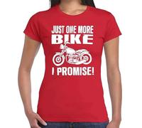Just One More Bike I Promise | Funny Motorcycle Lover | Camiseta para mujer, Camiseta roja con estampado blanco, M
