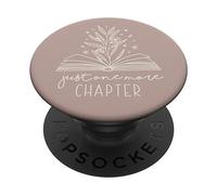 Just One More Chapter - Amante de los libros florales (gris pardo) PopSockets PopGrip Intercambiable