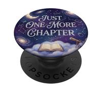 Just One More Chapter Book Lover Celestial Stars Moon PopSockets PopGrip Adhesivo