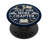 Just One More Chapter Book Lover Celestial Stars Moon PopSockets PopGrip Adhesivo