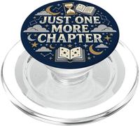 Just One More Chapter Book Lover Librarian Bookish Navy Blue PopSockets PopGrip para MagSafe