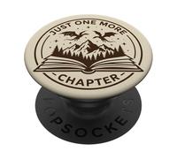 Just One More Chapter Book Reader Fantasy Dragon Bookish PopSockets PopGrip Adhesivo