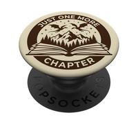 Just One More Chapter Book Reader Fantasy Dragon Bookish PopSockets PopGrip Adhesivo