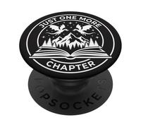 Just One More Chapter Book Reader Fantasy Dragon Bookish PopSockets PopGrip Adhesivo