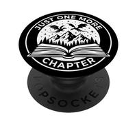 Just One More Chapter Book Reader Fantasy Dragon Bookish PopSockets PopGrip Adhesivo