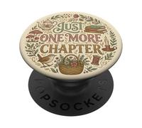 Just One More Chapter Bookish Book Lover Reader Cozy Beige PopSockets PopGrip Adhesivo