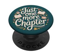 Just One More Chapter Bookish Book Reading Hearts Teal PopSockets PopGrip Adhesivo