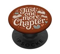 Just One More Chapter Bookish Book Reading Hearts Terracotta PopSockets PopGrip Adhesivo