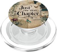Just One More Chapter Bookish Book Reading Vintage Flower PopSockets PopGrip para MagSafe