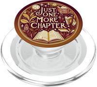 Just One More Chapter Bookish Reading Brown Book Lover PopSockets PopGrip para MagSafe
