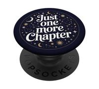 Just One More Chapter Celestial Moon Star Book Lover PopSockets PopGrip Adhesivo