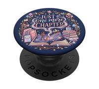 Just One More Chapter Cute Cat Librarian Book Lover PopSockets PopGrip Adhesivo
