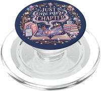 Just One More Chapter Cute Cat Librarian Book Lover PopSockets PopGrip para MagSafe