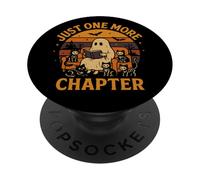Just One More Chapter Cute Retro Spooky Ghost Book Lover PopSockets PopGrip Adhesivo