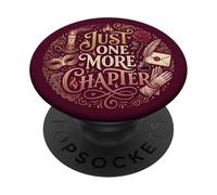 Just One More Chapter Dark Romance Bookish Reader Burgundy PopSockets PopGrip Adhesivo