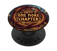 Just One More Chapter Fantasy Book Lover Dragon Magic Reader PopSockets PopGrip Adhesivo