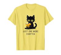 Just One More Chapter - Gato Negro para Amantes de los Libros para Mujeres, niños y niñas Camiseta, Hombre, Limón, S