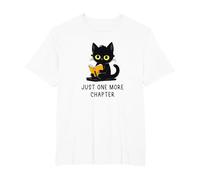 Just One More Chapter - Gato Negro para Amantes de los Libros para Mujeres, niños y niñas Camiseta, Hombre Tallas Grandes, Blanco, 2X Alto