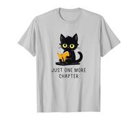 Just One More Chapter - Gato Negro para Amantes de los Libros para Mujeres, niños y niñas Camiseta, Hombre, Plata, L