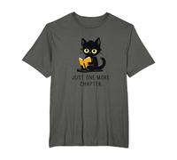 Just One More Chapter - Gato Negro para Amantes de los Libros para Mujeres, niños y niñas Camiseta, Hombre Tallas Grandes, Asfalto, 5X Alto