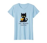 Just One More Chapter - Gato Negro para Amantes de los Libros para Mujeres, niños y niñas Camiseta, Mujer, Azul Bebé, XL