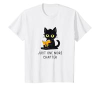 Just One More Chapter - Gato Negro para Amantes de los Libros para Mujeres, niños y niñas Camiseta, Niños, Blanco, 12 años