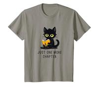 Just One More Chapter - Gato Negro para Amantes de los Libros para Mujeres, niños y niñas Camiseta, Niños, Pizarra, 8 años